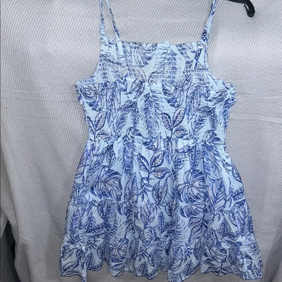 The Children's Place Blue and White Leaf Print Dress - Picture 5 of 5